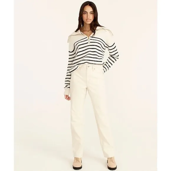 NWT J. Crew Slouchy Boyfriend Jean in Ecru