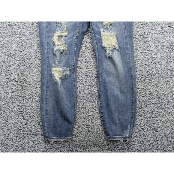 NWT Judy Blue Boyfriend Fit High Rise Jeans Womens 14W Stretch Distressed Blue