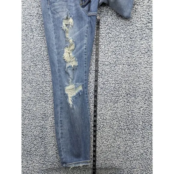 NWT Judy Blue Boyfriend Fit High Rise Jeans Womens 14W Stretch Distressed Blue