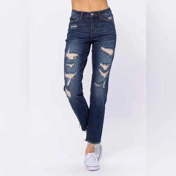 NWT JUDY BLUE high waisted boyfriend Jean