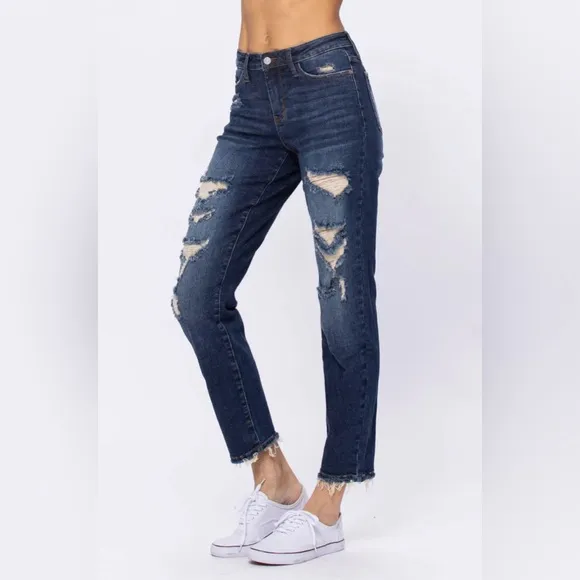 NWT JUDY BLUE high waisted boyfriend Jean