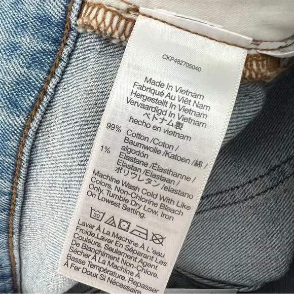 NWT Madewell The Perfect Vintage Jean Light Wash Blue sz 27 Distressed High Rise