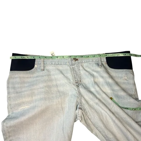 NWT Maternity Side-Panel Slouchy Boyjean Wrightlane Wash Ripped Edition size 32