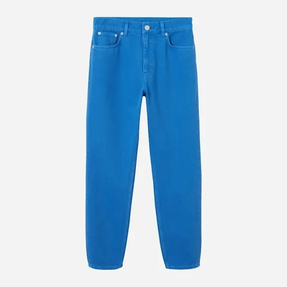 NWT MNG DENIM MOM JEANS COTTON BLUE STRAIGHT LEG