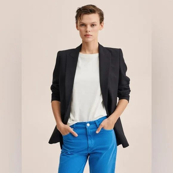 NWT MNG DENIM MOM JEANS COTTON BLUE STRAIGHT LEG