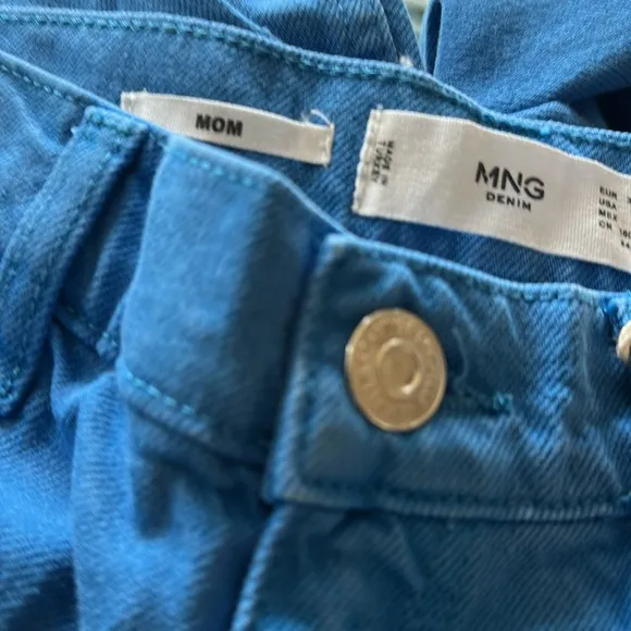 NWT MNG DENIM MOM JEANS COTTON BLUE STRAIGHT LEG