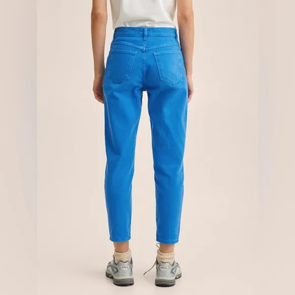 NWT MNG DENIM MOM JEANS COTTON BLUE STRAIGHT LEG