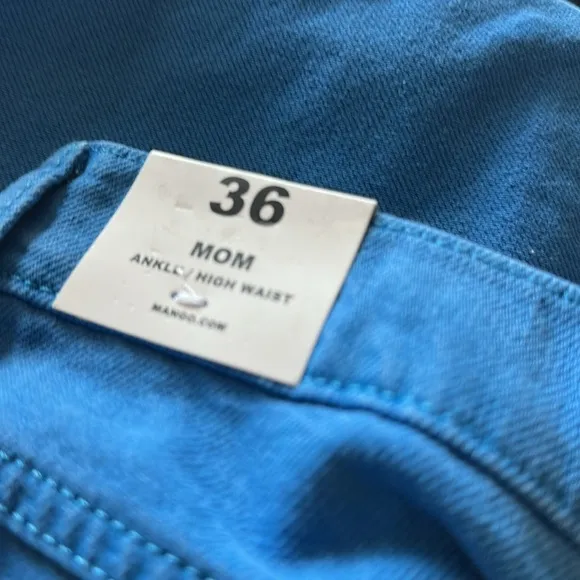 NWT MNG DENIM MOM JEANS COTTON BLUE STRAIGHT LEG