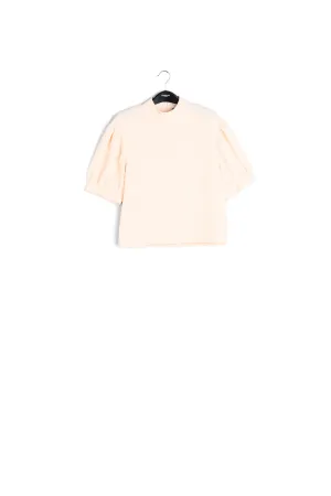 Off-white top with puffed sleeves