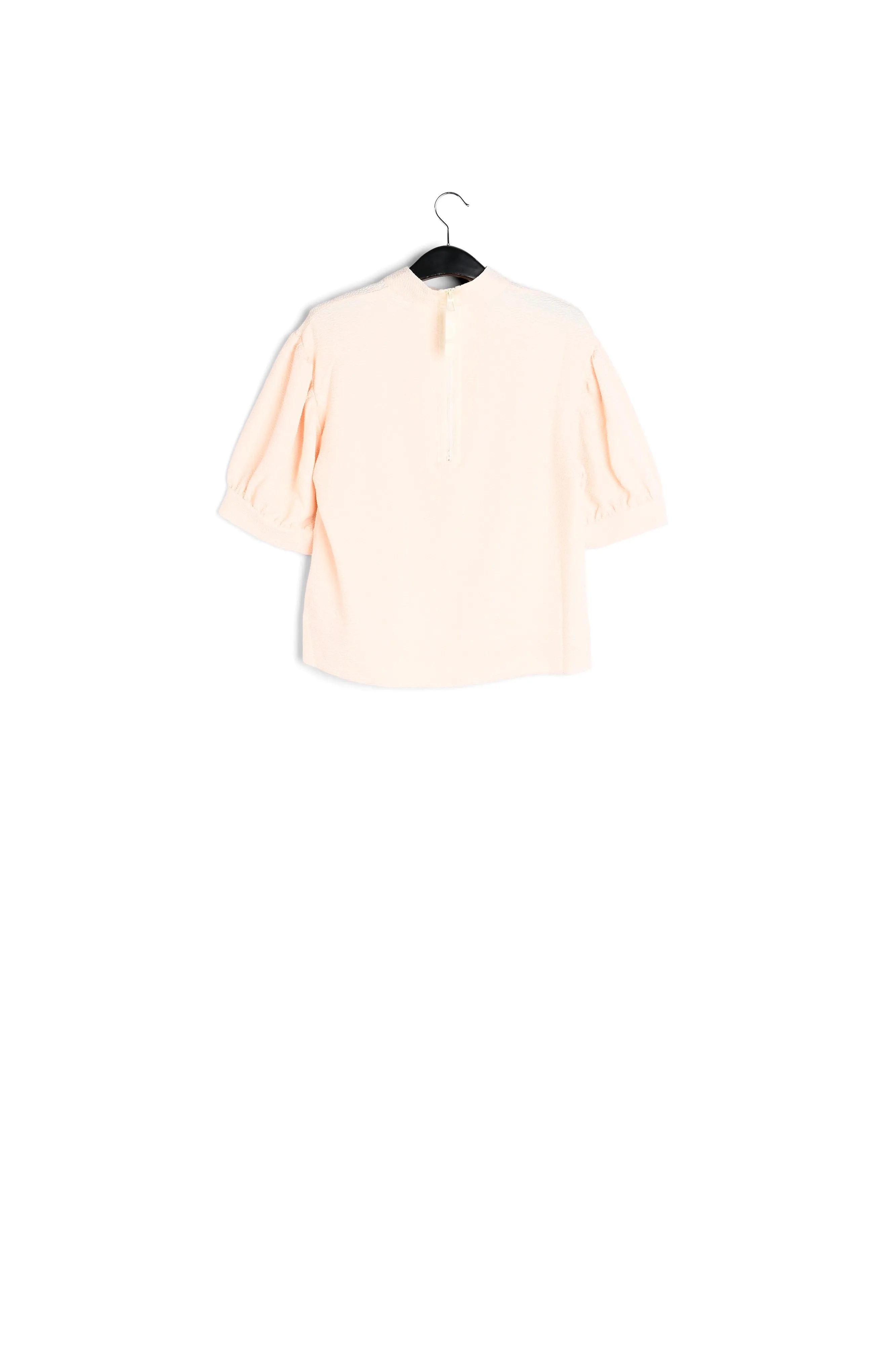 Off-white top with puffed sleeves