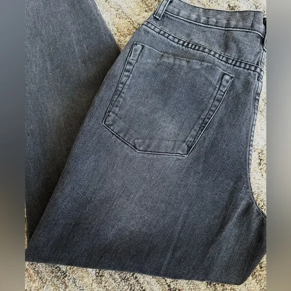 One Teaspoon High Waisted Mom Fit Tapered Leg Washed Black Distressed Jeans