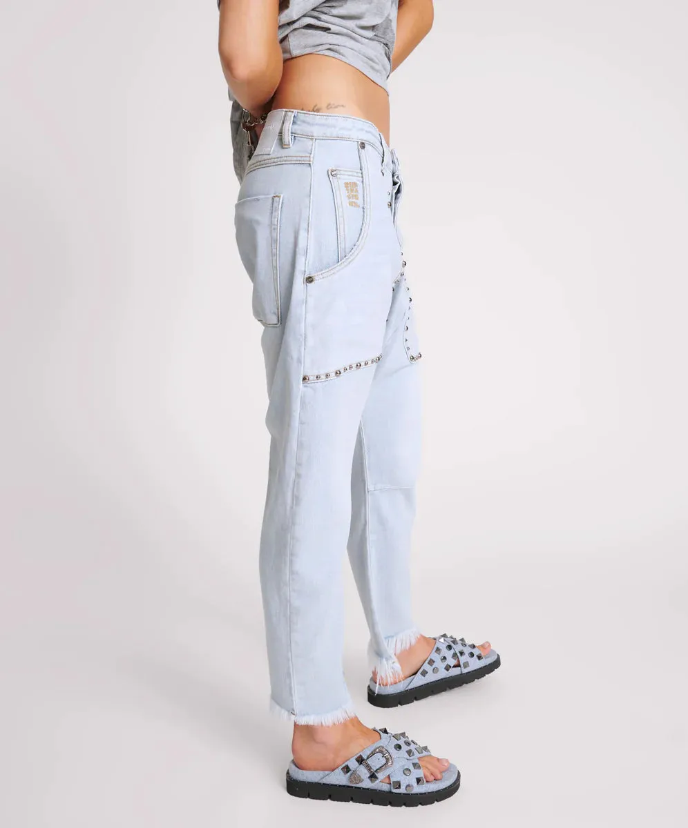 One Teaspoon Hustler Studded Sinners Drop Crotch Jeans