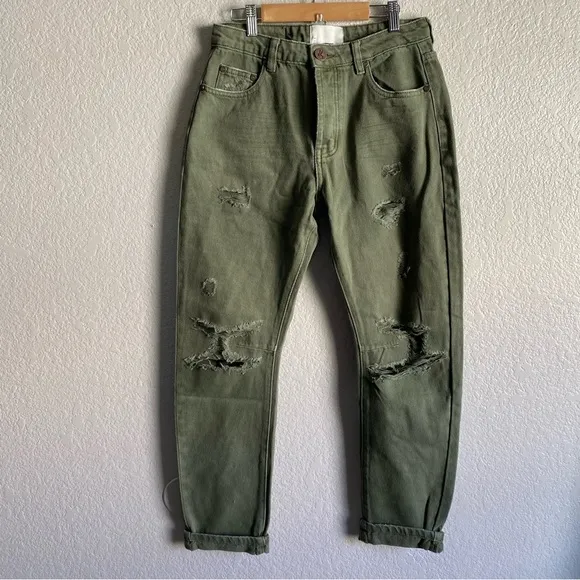 One Teaspoon Messed Up Saints Boyfriend Baggy Jeans