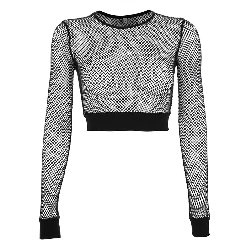 Openwork mesh top KF90428