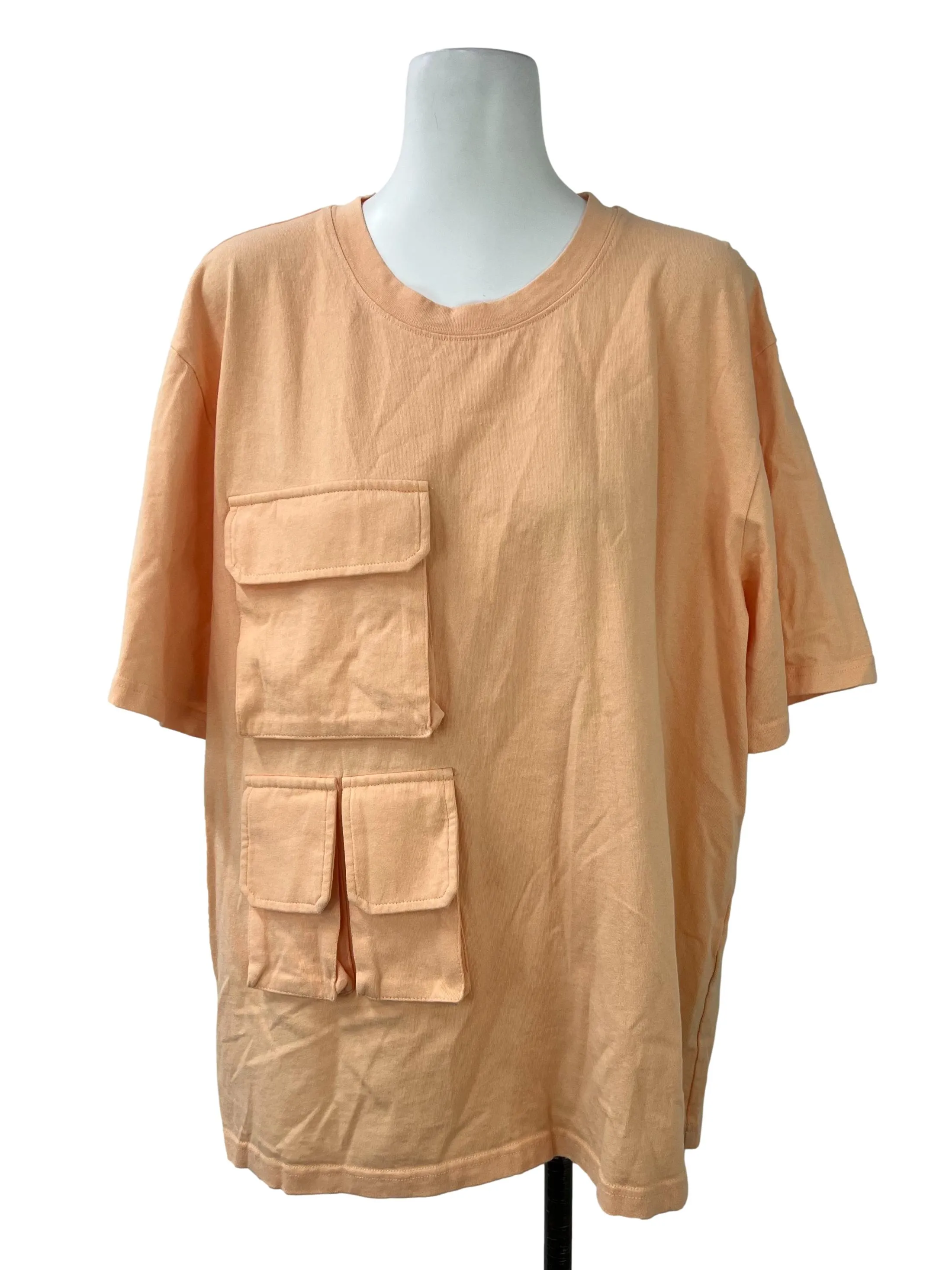 Orange Pocket Detail T-Shirt