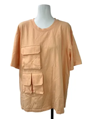 Orange Pocket Detail T-Shirt