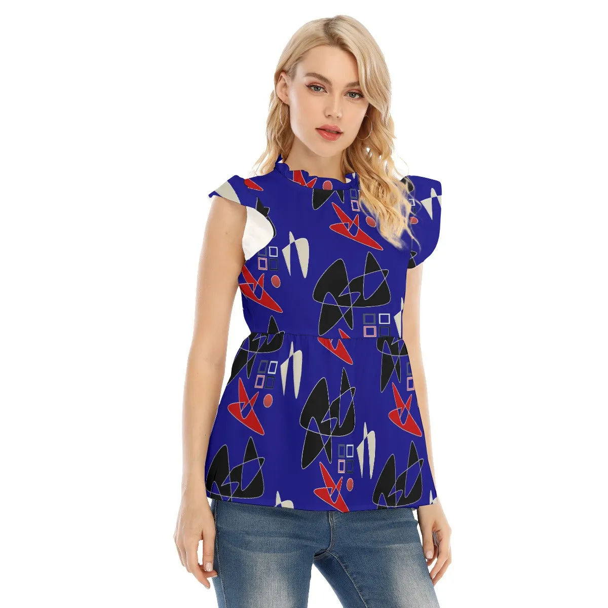 Origen Destination Sleeveless Ruffle blouse