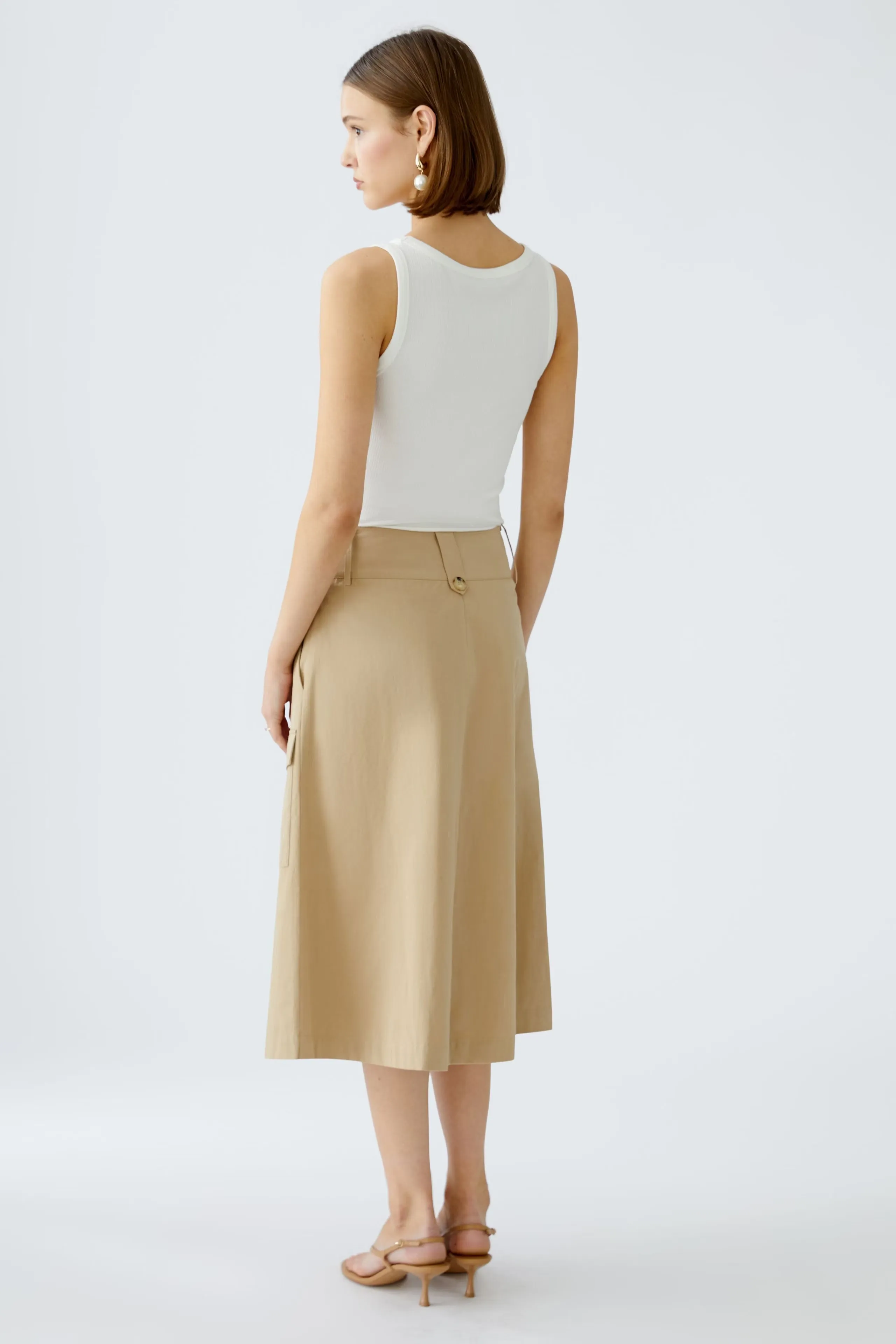 Oui Utility Style Patch Pocket Midi Skirt