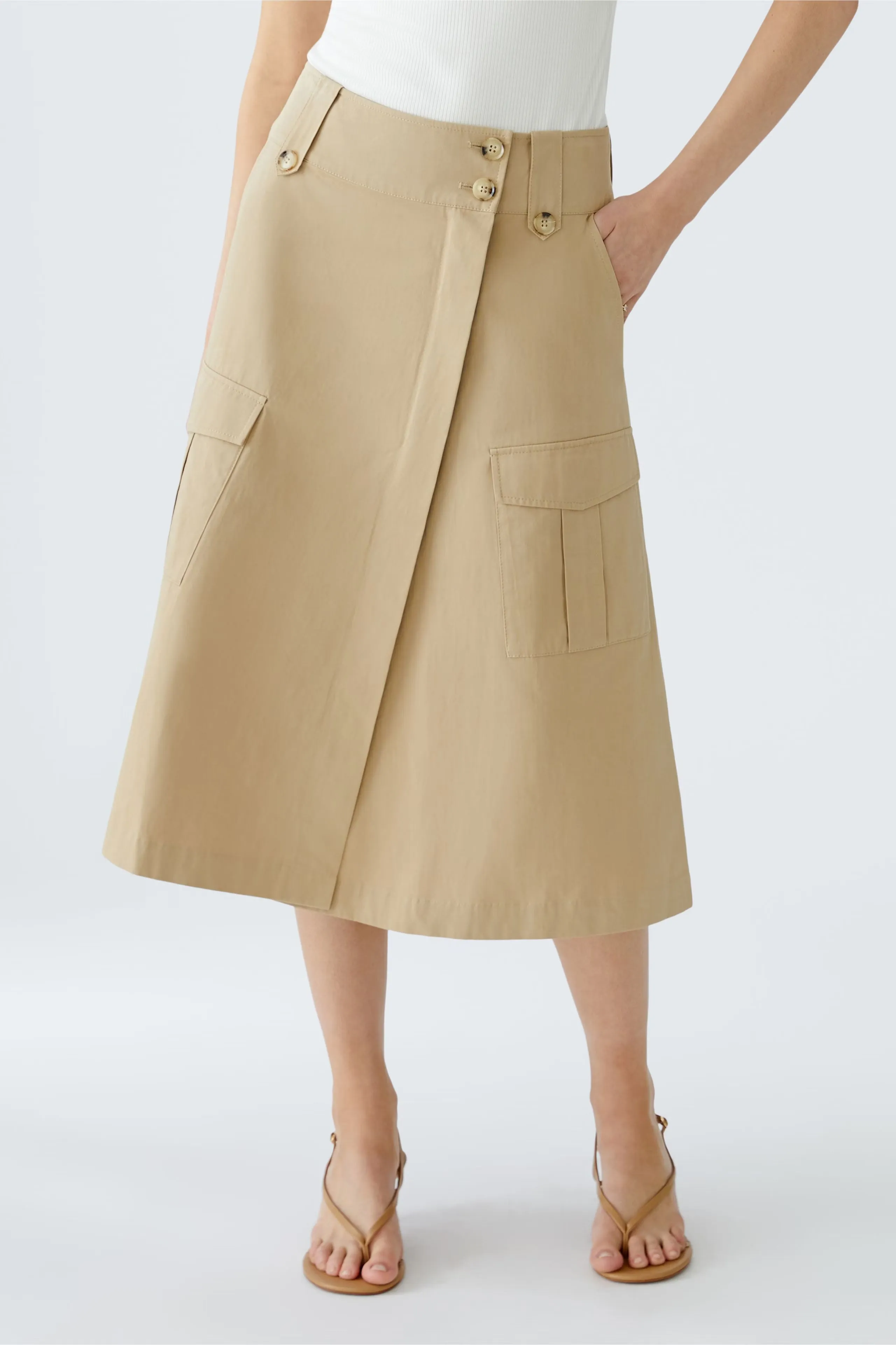 Oui Utility Style Patch Pocket Midi Skirt
