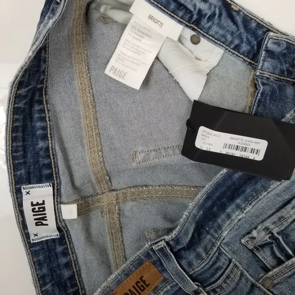 Paige Brigitte Oceania Boyfriend Skinny Ankle Crop Denim Jeans 30x27