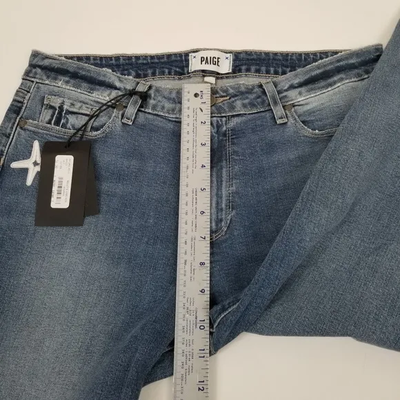 Paige Brigitte Oceania Boyfriend Skinny Ankle Crop Denim Jeans 30x27