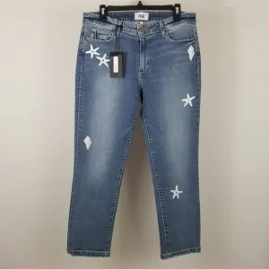 Paige Brigitte Oceania Boyfriend Skinny Ankle Crop Denim Jeans 30x27