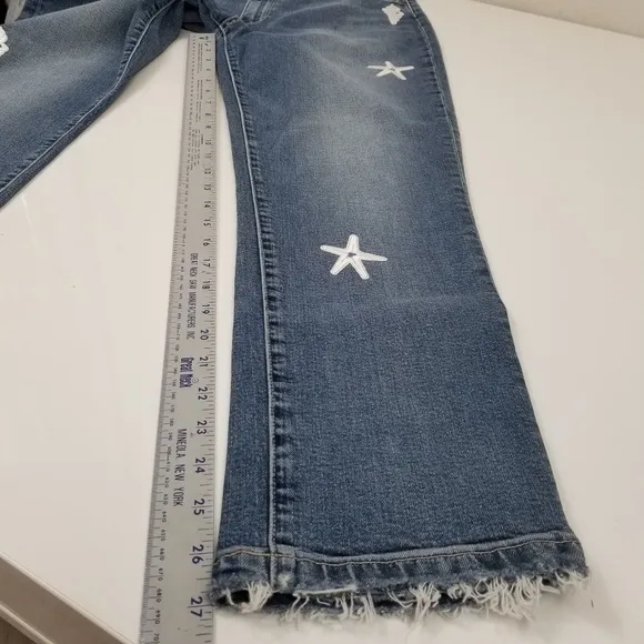 Paige Brigitte Oceania Boyfriend Skinny Ankle Crop Denim Jeans 30x27