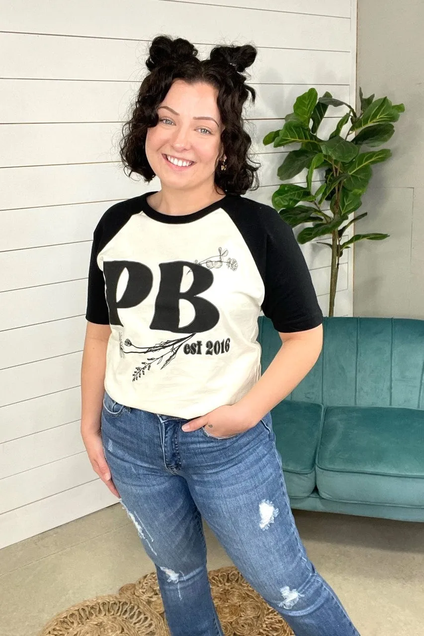PB EST. 2016 Cream & Black Tee