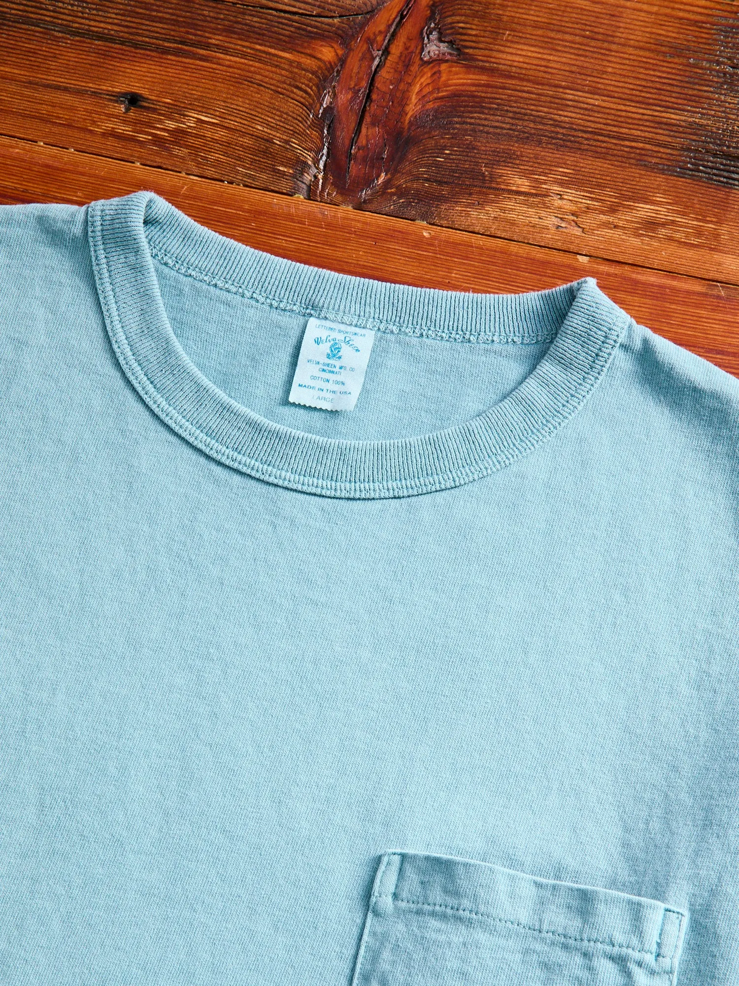 Pigment Dyed Pocket Tee in Stormy Sea