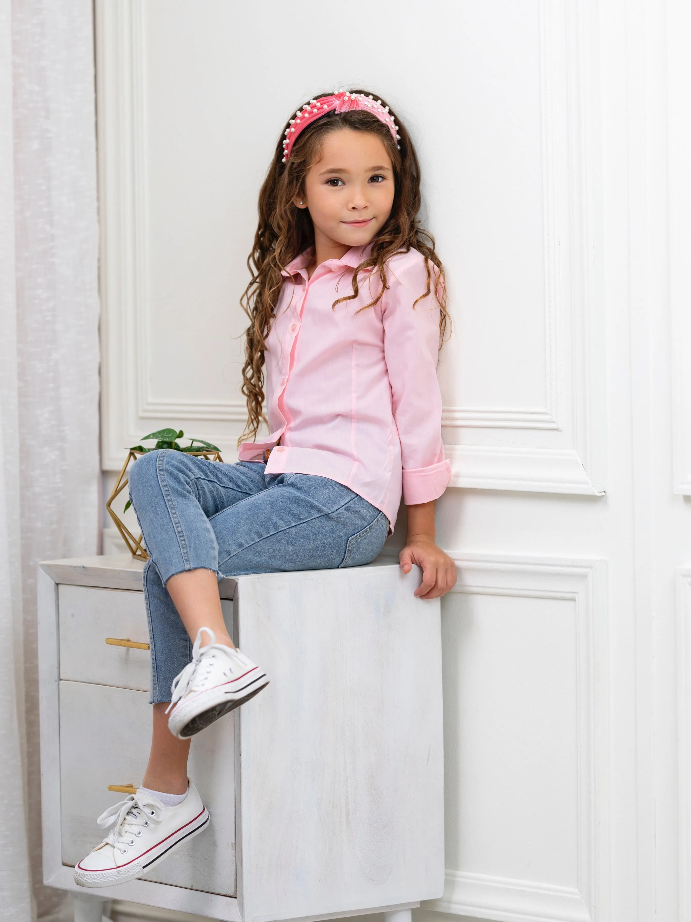 Pink Collared Dress Shirt by Kids Couture