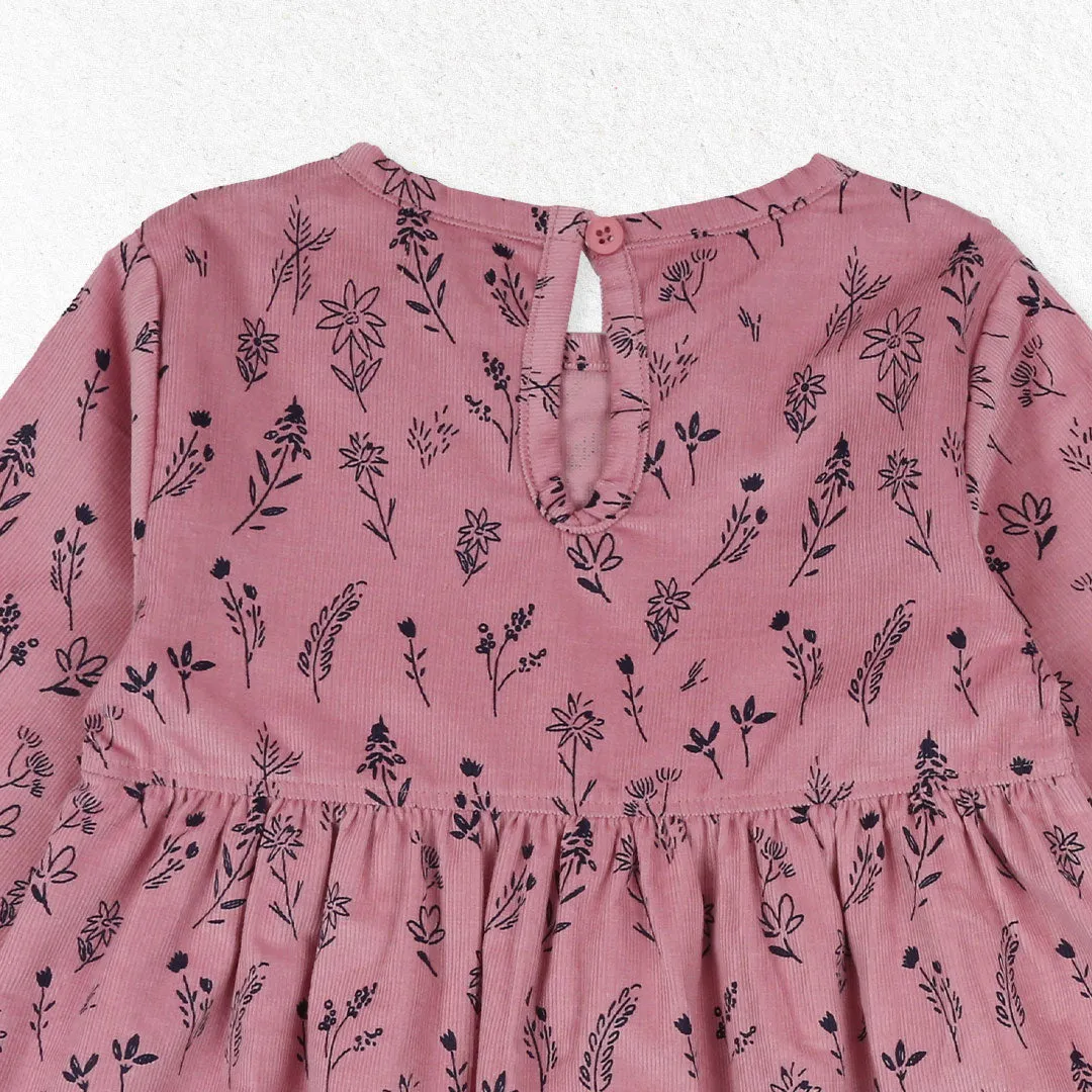 Pink Floral Print Dress