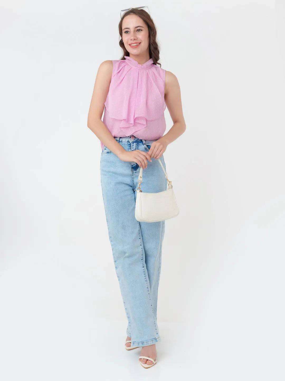 Pink Solid Regular Top