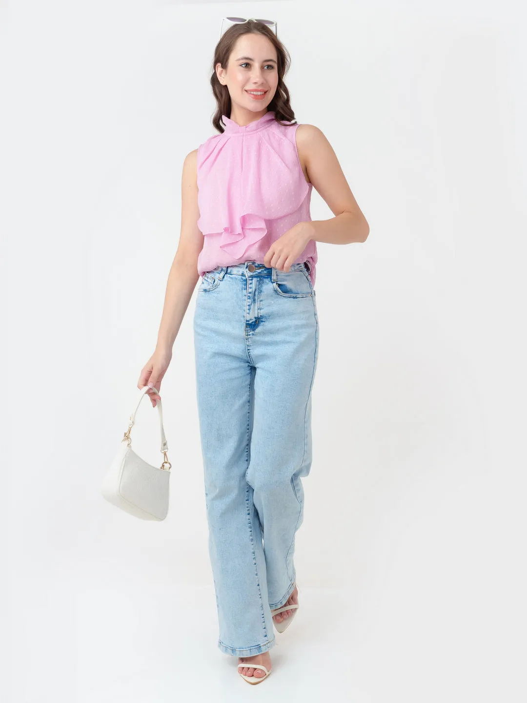 Pink Solid Regular Top