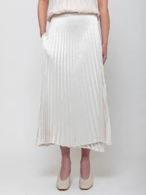 Pleated Wrap Skirt - Bone