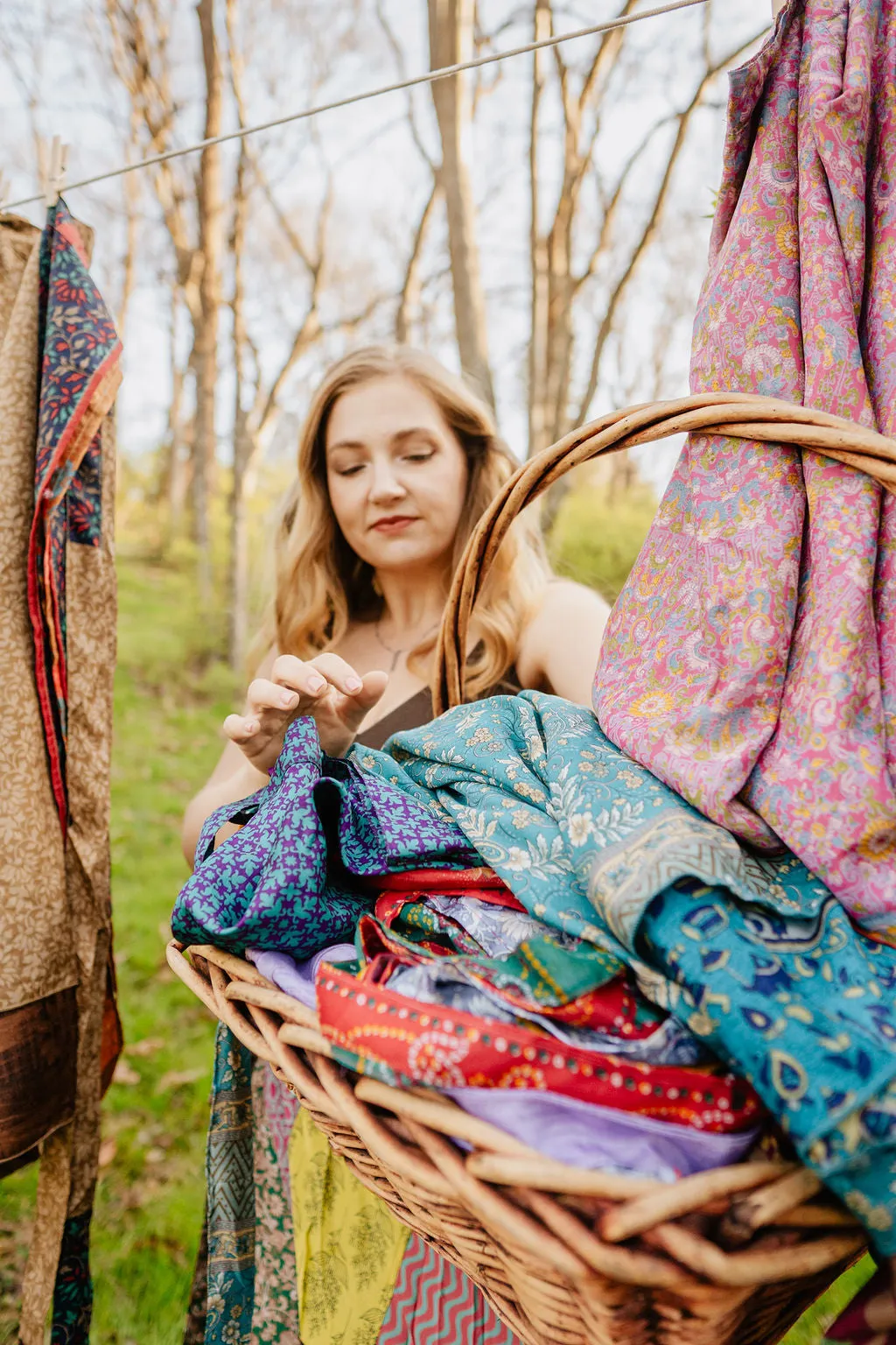 Plus/Maxi Length Up-Cycled Reversible Sari Wrap Skirt #73