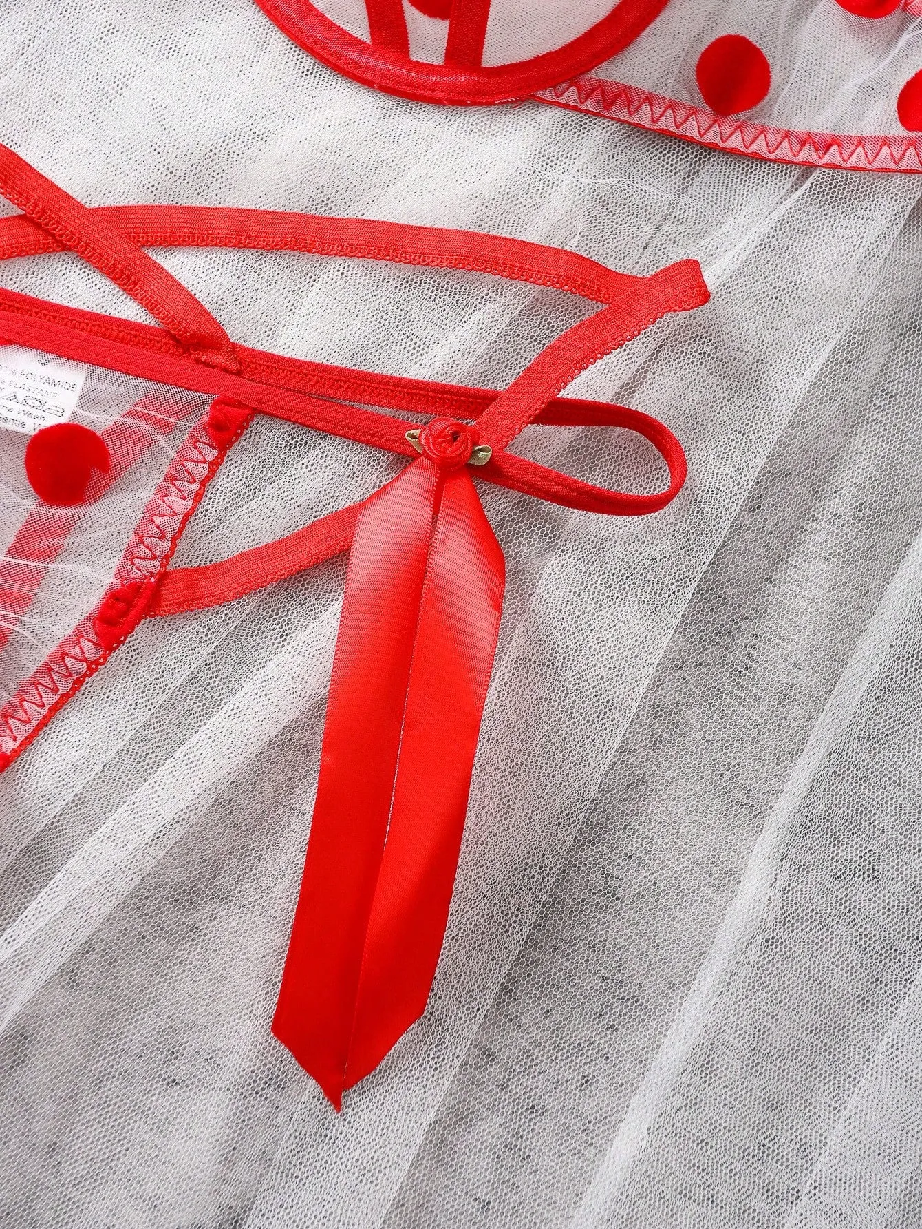 Polka Dot Mesh Lingerie Set