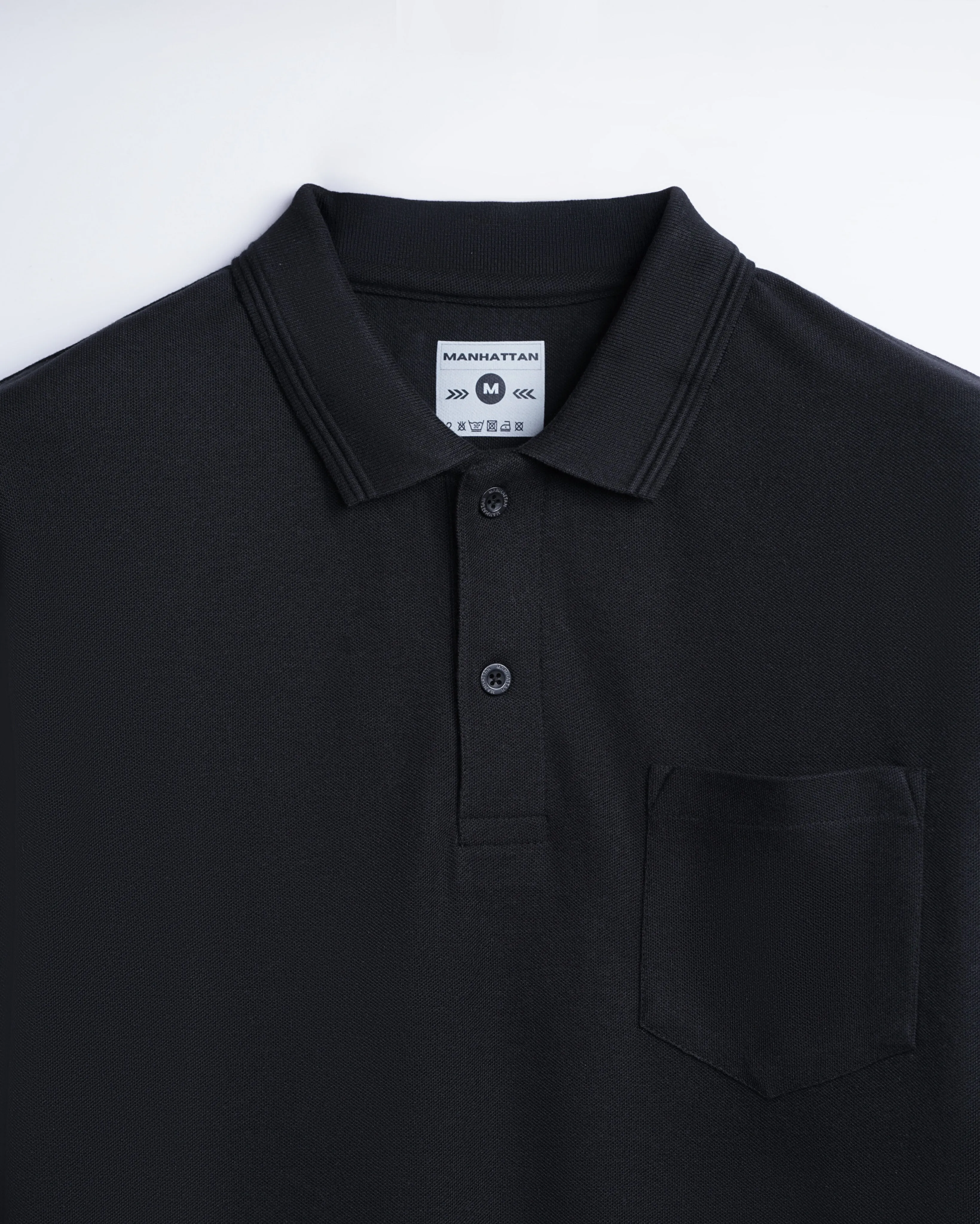 Polo Full Sleeve Pocket Unisex Black