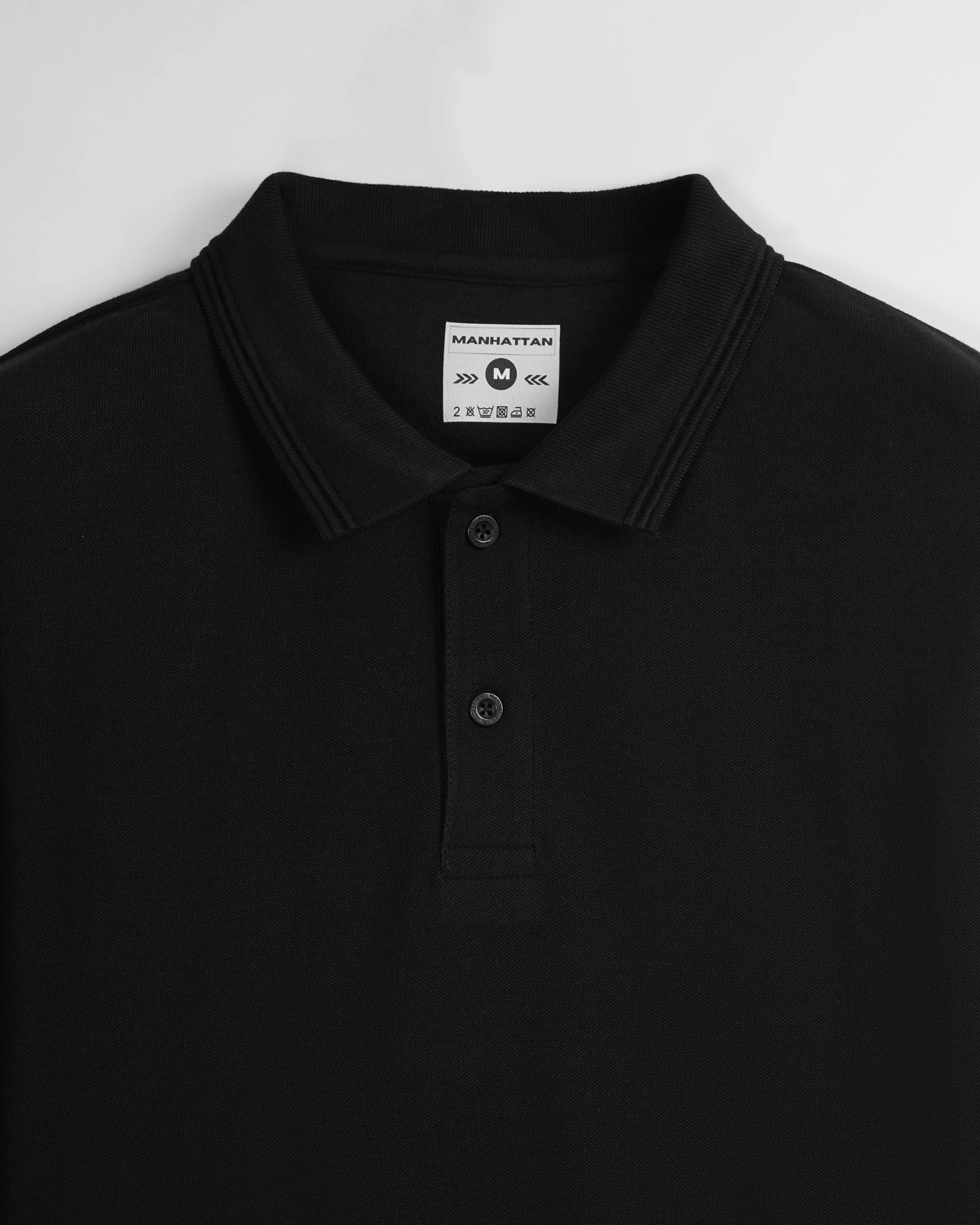 Polo Full Sleeve Unisex Black Without Pocket