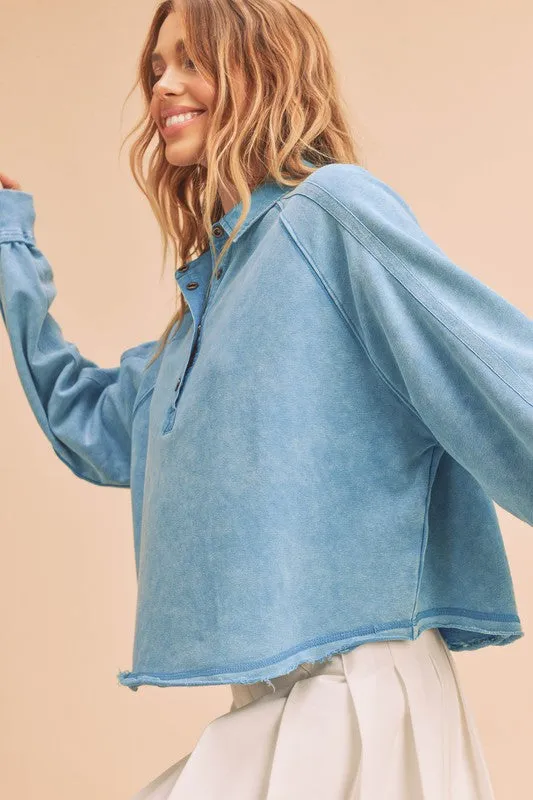 Polo Knit Mineral Wash Sweater