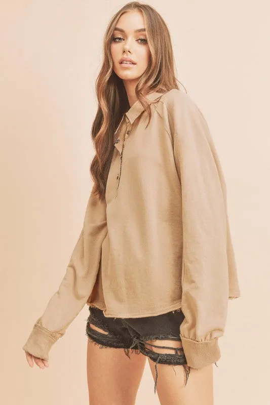 Polo Knit Mineral Wash Sweater
