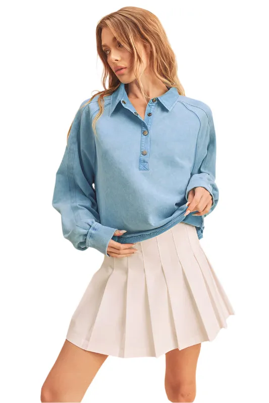 Polo Knit Mineral Wash Sweater