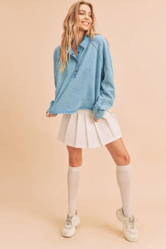 Polo Knit Mineral Wash Sweater