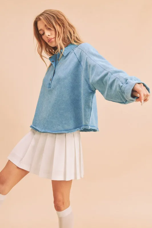 Polo Knit Mineral Wash Sweater