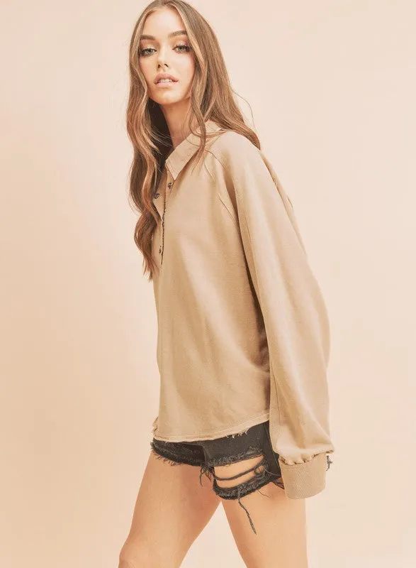 Polo Knit Mineral Wash Sweater