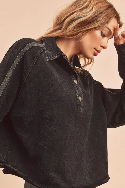 Polo Knit Mineral Wash Sweater