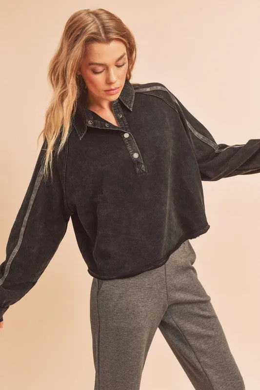 Polo Knit Mineral Wash Sweater
