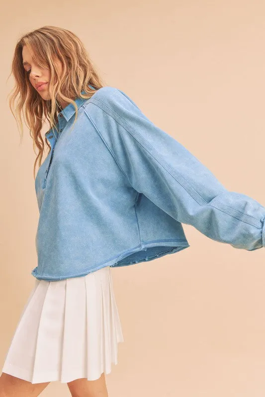 Polo Knit Mineral Wash Sweater