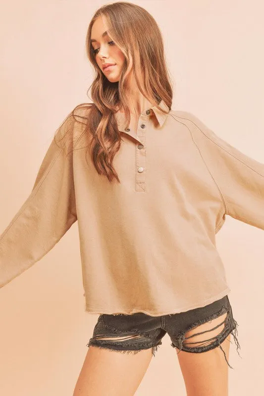Polo Knit Mineral Wash Sweater