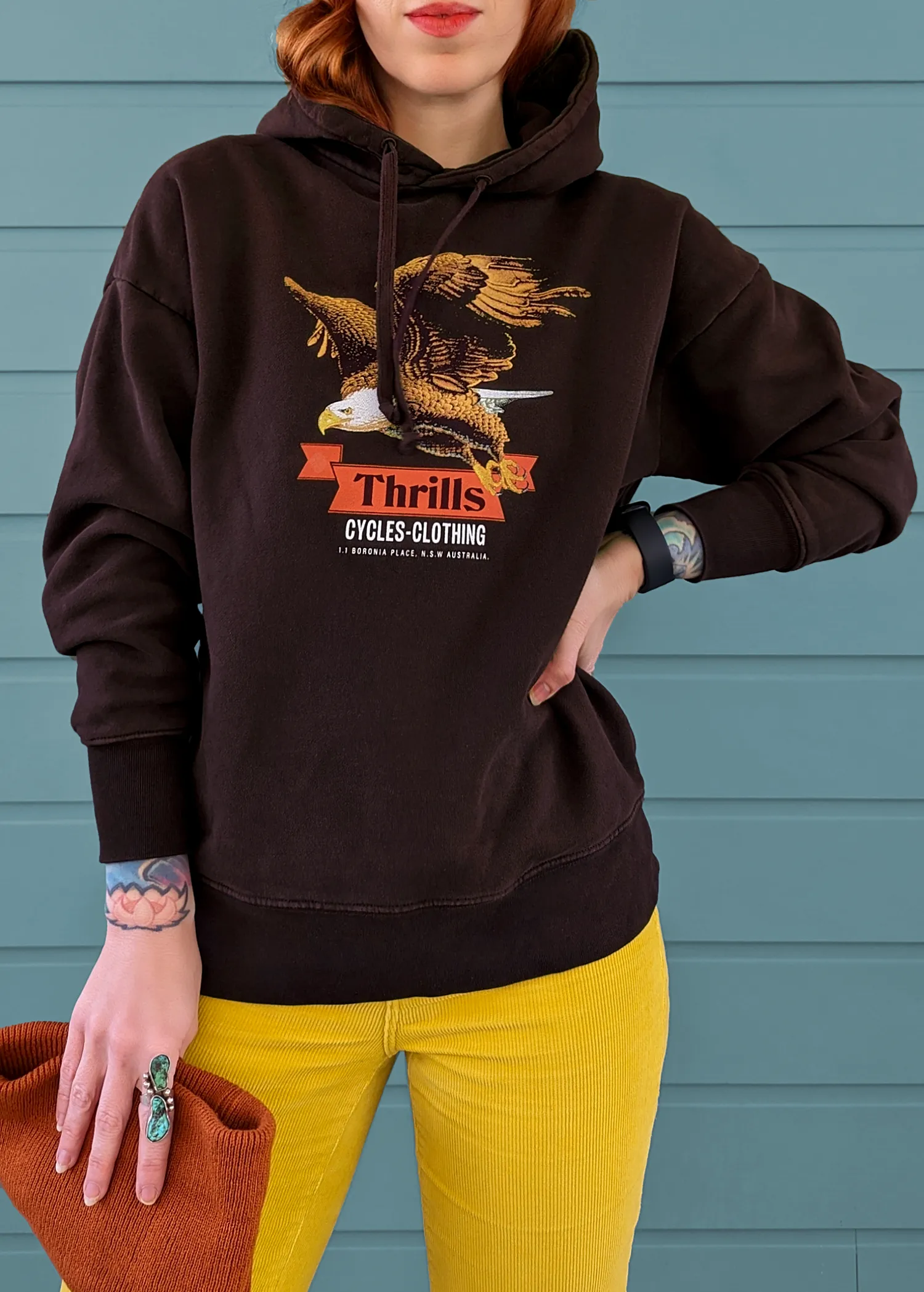 Postal Brown Motorcycle Slouch Hoodie