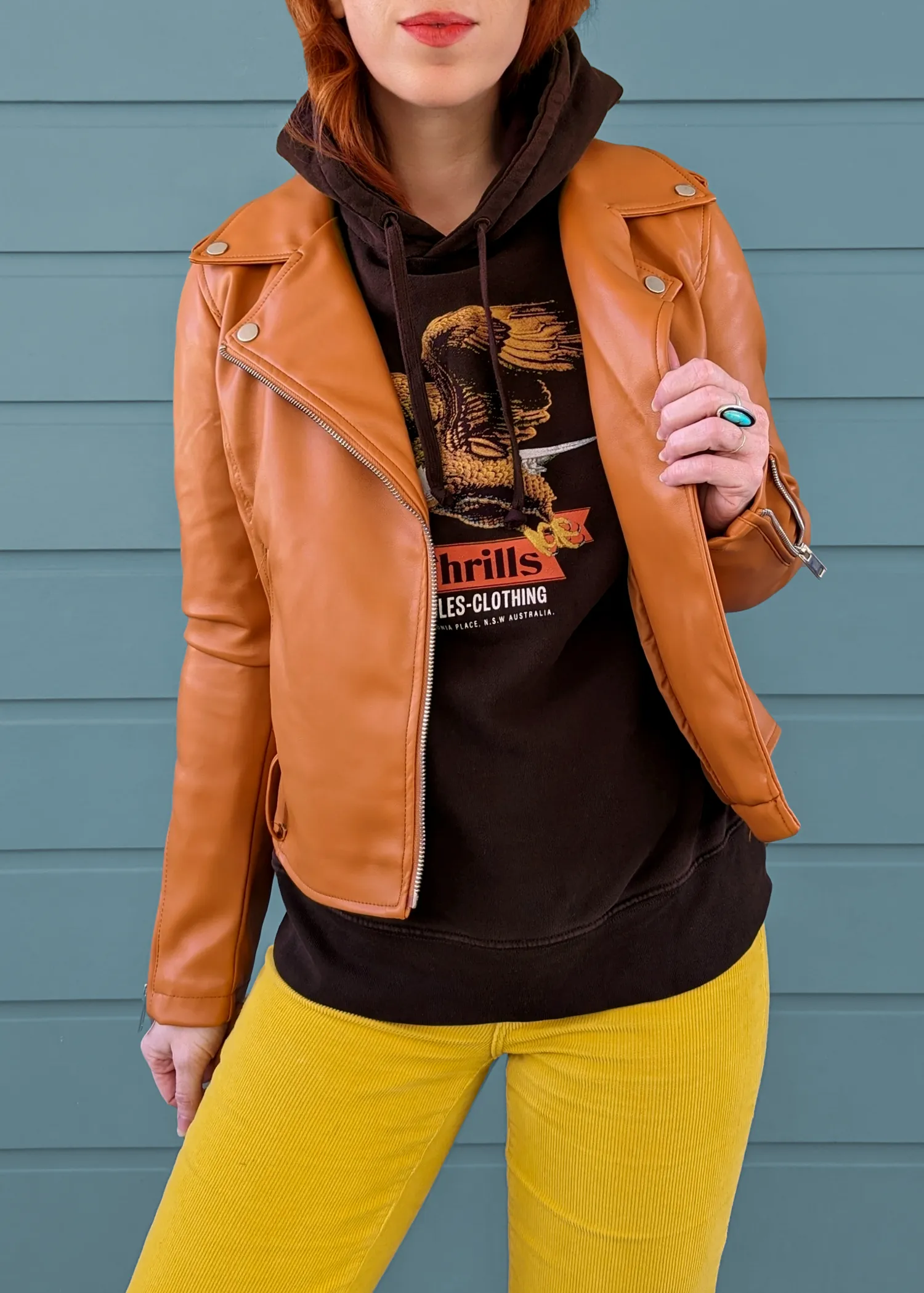 Postal Brown Motorcycle Slouch Hoodie